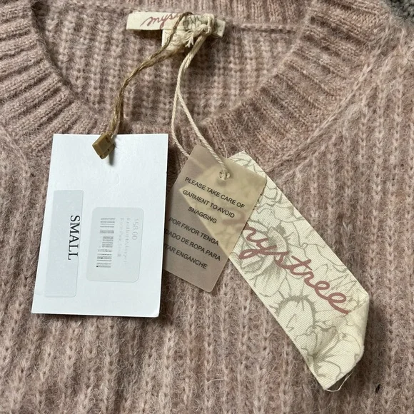 Mystree Twist Sweater Dusty Rose Pink Women’s Size Small New With Tags - Picture 4 of 4